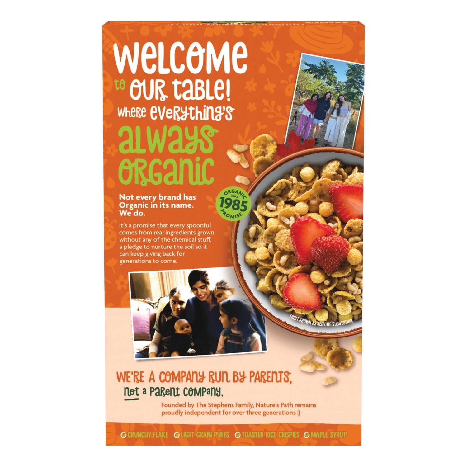 Nature's Path Organic Sunrise Crunchy Maple Breakfast Cereal, 10.6oz Box (pack of 12)