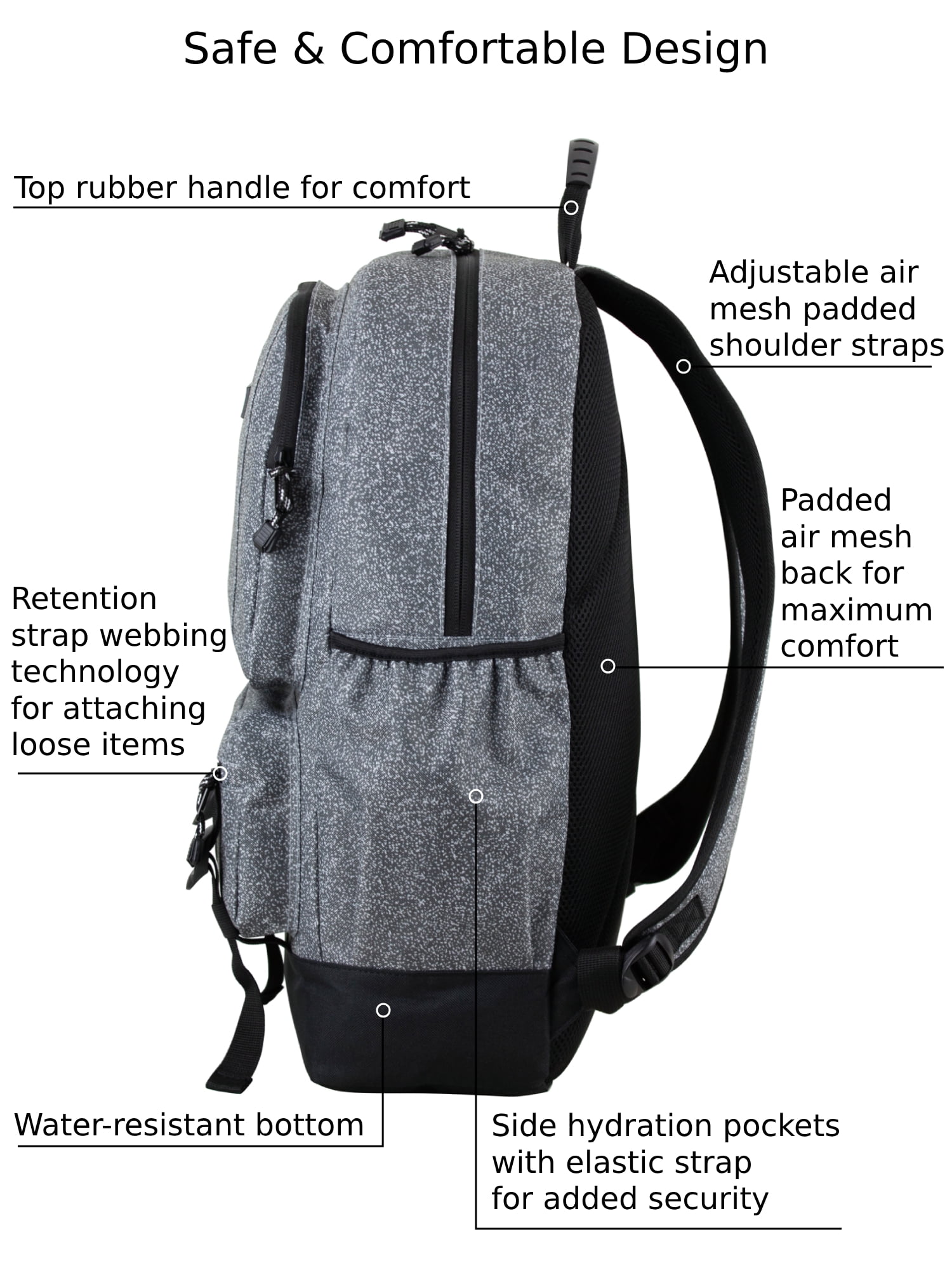 Eastsport Unisex Lexington Laptop Backpack, Static Dots