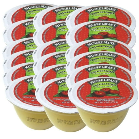 Unsweetened Applesauce Cups Premium with Fresh Taste Pack of 18 4 FL OZ Per Pack