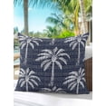 thumbnail image 4 of Outdoor Pillows Waterproof, Navy Blue Palm Tree Throw Pillows with Inserts Included, Summer Botanical Tropical Tree Indoor Outdoor Decorative Lumbar Pillow for Bed/Couch/Patio 18"x18", 1Pcs, 4 of 8