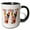 Black/White, variant on 3drose, Pretty Floral Monogram Initial W, 11oz Magic Transforming Mug