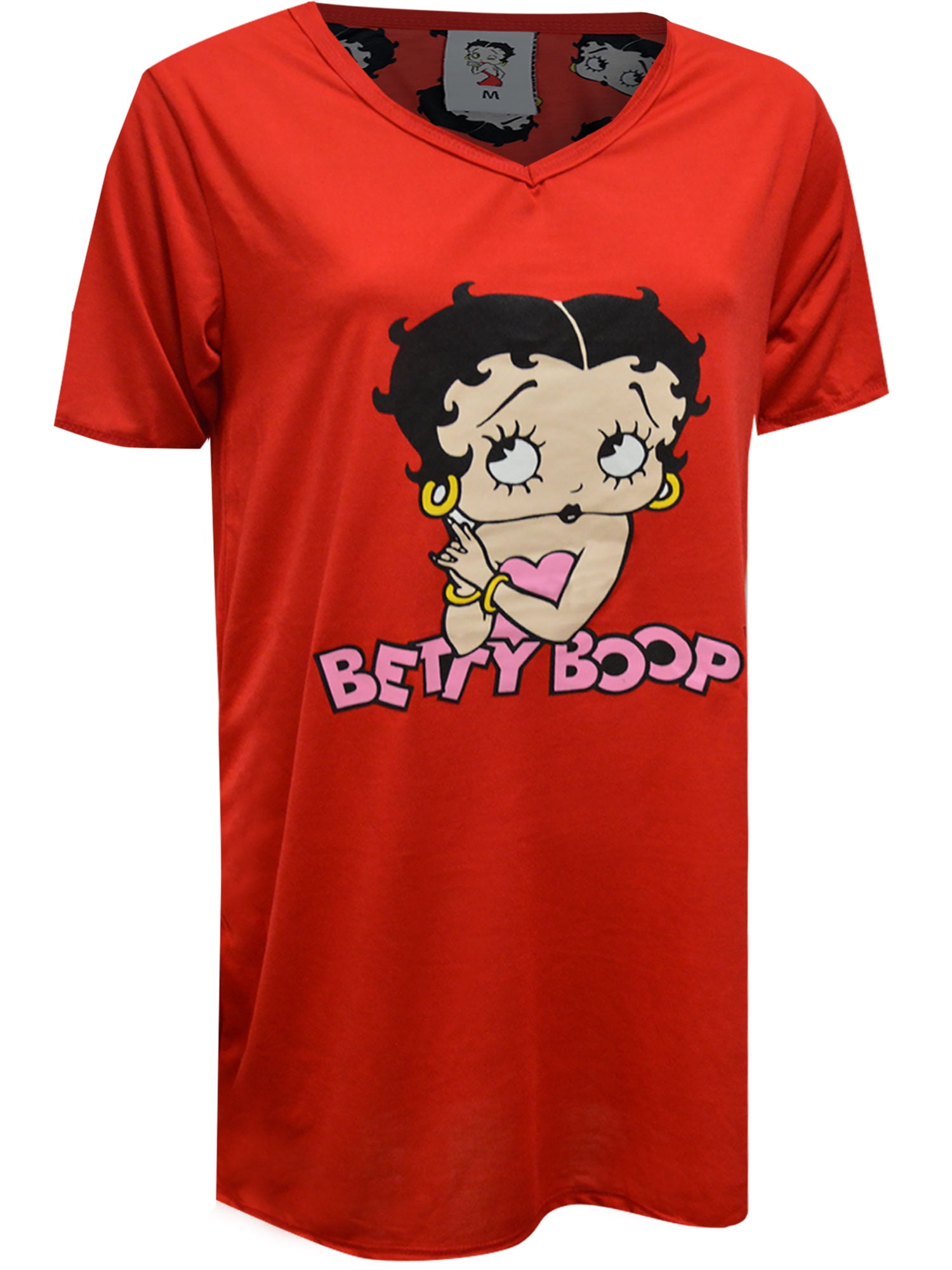Apparel Connection LLC Betty Boop Classic Womens Red Nightshirt Sleepwear Medium Walmart