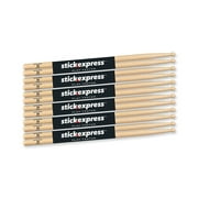 Stick Express SE5AW 6 American Hickory 5A Drumsticks with Wood Tip, Six Pairs