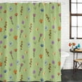 thumbnail image 2 of Spring Flowers Shower Curtain, Waterproof Shower Curtains for Bathroom, Pink Yellow Wildflowers Country Plants Green Washable Fabric Bathtub Curtain Set Bath Decor with 12 Hooks Stall 36"x72", 2 of 8