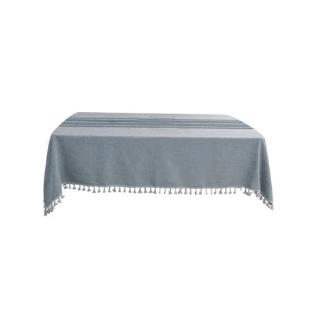 

Baiwo Anti-fade Table Cloth Anti-scratch Polyester Rustic Style Tassel Table Cloth Cover for Home