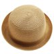 thumbnail image 1 of Sombrero de mujer con circunferencia de 56-58 cm, sombrero para el sol de verano, sombrero con cúpula rizada, lindo sombrero de paja con protector solar, sombrero de playa informal, 1 of 5