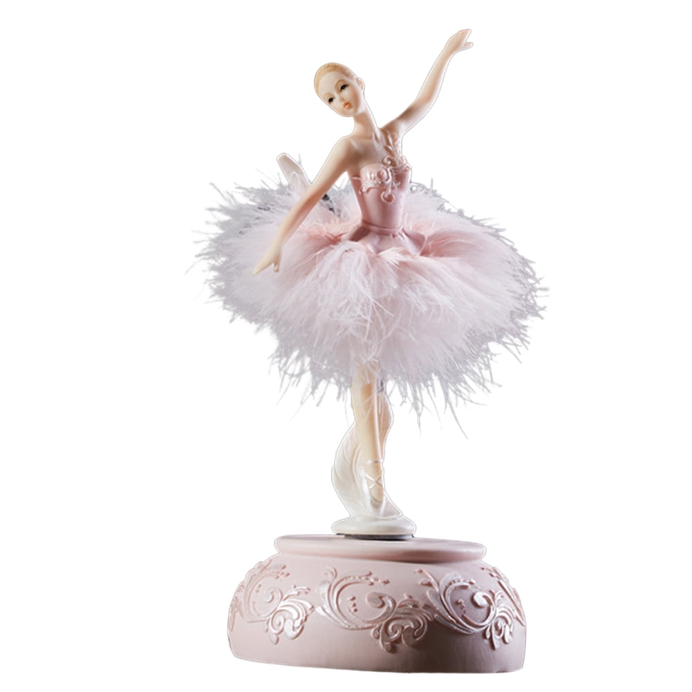Swan Lake Singeek Ballerina Girl Mechanism Rotate Music Box with Colorful Lights and Sankyo 18-Note Wind Up Signs of The Girl Heart Gift for Birthday Christmas