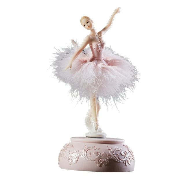 Ballerina Music Box Dancing Girl Lake Carousel with Feather for Birthday Gift - Walmart.com