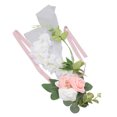 thumbnail image 3 of Flores artificiales para el pasillo de la boda y la ceremonia, elegante decoración de sillas con flores rosas, 3 of 8