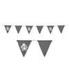 Party Central Club Pack of 12 Gray and White Pirate Skull Pennant Banners 6'