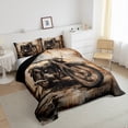 thumbnail image 3 of Feelyou Vintage Rustic Motorcycle Full Size Comforter Sets, Farmhouse Vehicle Bedding Comforter Set, Brown Retro Watercolor Reversible Bedding Sets, Super Cozy Room Decor, 3 Pieces, 3 of 7