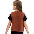 thumbnail image 4 of Mufeng Kids Halloween Cowboy Cowgirl Vest Boys Girls Sleeveless Cow Print Fringed Waistcoat Brown 14, 4 of 7