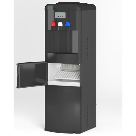 TABU 3 in 1 Water Dispenser with Ice Maker, Cold/Hot Temperature, 3 or 5 Gallon, Top Loading,Black