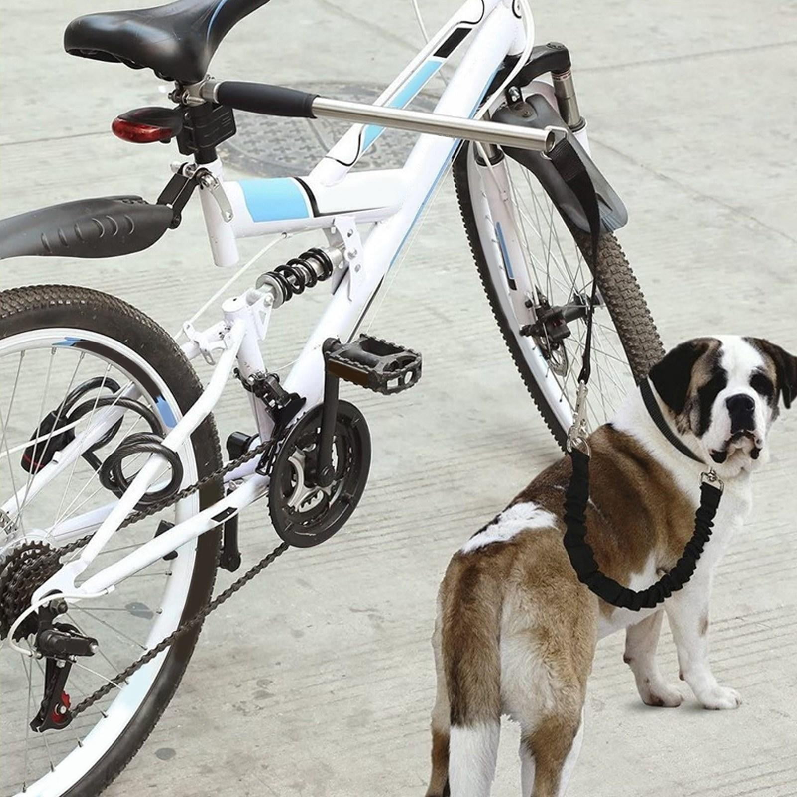 BOKYAN Retractable Bike Dog Leash – Stainless Steel, Elastic Band, Hands‑Free Running & Easy Clamp for Any Bike