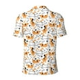 thumbnail image 3 of Vsdgher Cute Dog Print Men's Short Sleeve Stretch Polo Shirt, Moisture-Wicking Performance Polo Shirt, 3 of 8