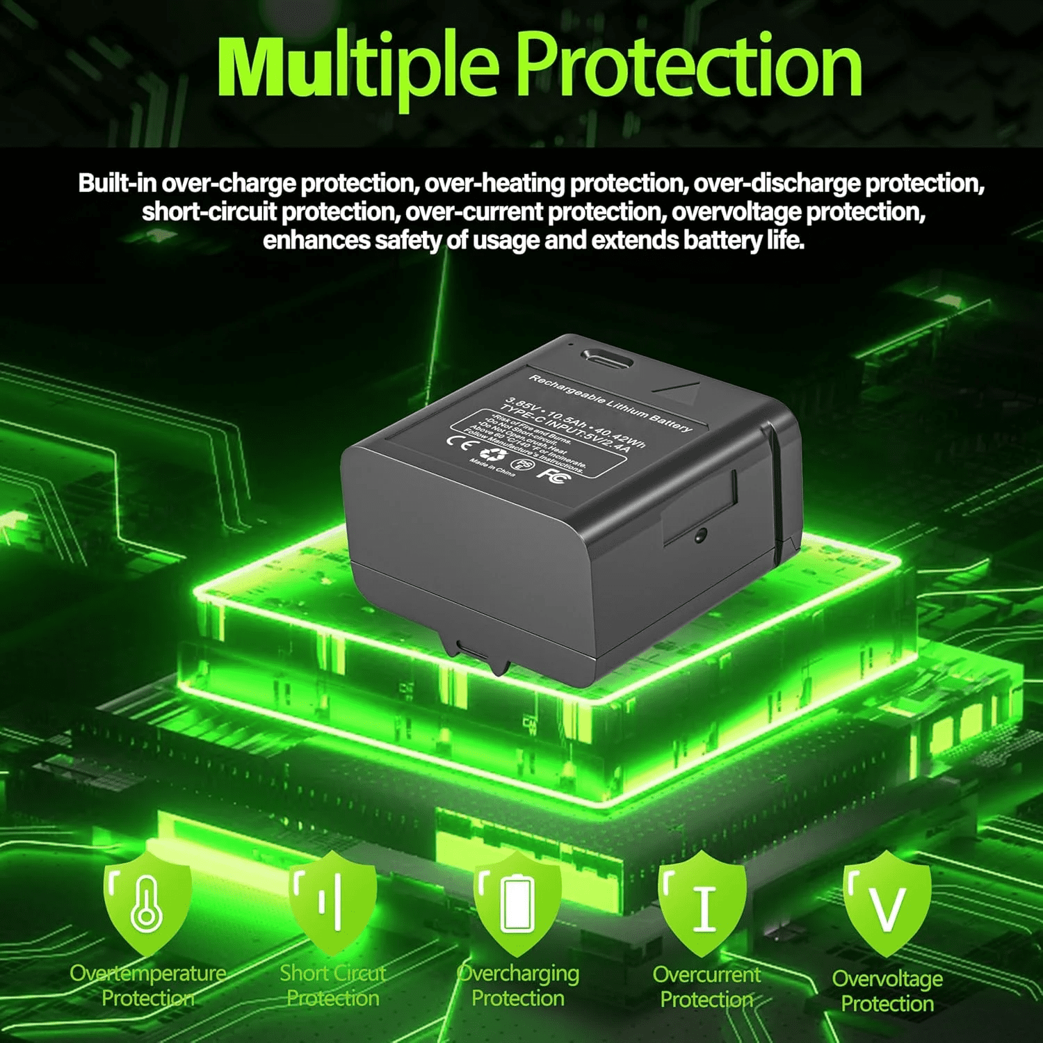 2pack Rechargeable Battery for  Cellular Trail Camera Link-Micro, Cell-Link, LM2, Link-Micro-S-LTE Hunting Trail Camera Battery with Type-C Cable