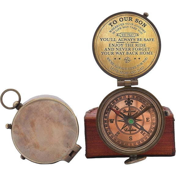 Mom to Son Compass – to My Son Love Mom – Mother to Son Gifts/Dad to Son - Graduation Day Gifts for Son - Son Birthday Gifts - Confirmation Gifts for Son