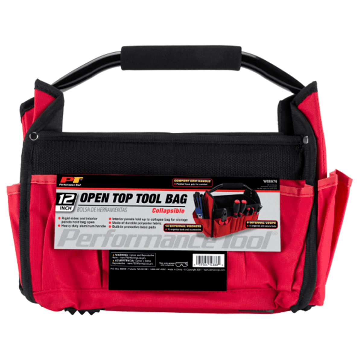 Performance Tool W88976 12 Open Top Tool Bag Tote