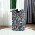 thumbnail image 6 of Yayeee Freestanding Laundry Hamper with Handle Collapsible Large Storage Basket for Clothes, Vibrant Art Leaves Pattern, 6 of 7