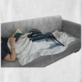 thumbnail image 6 of Jersey City Soft Flannel Fleece Throw Blanket, Center of Hudson County USA American Famous Urban Architecture Scenery, Cozy Plush for Indoor and Outdoor Use, 60" x 80", Dark Petrol Blue, by Ambesonne, 6 of 6