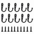 thumbnail image 1 of Black Zinc Alloy Single Hooks Wall Mounted Coat Rack for Kitchen Bathroom Storage with Screws 25 Pack, 1 of 5