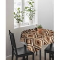 thumbnail image 4 of Brown Leopard Print Suqare Tablecloth - 60 x 60 Inch, Vintage Geometric Animals Print Waterproof & StainResistant Tablecloth, Washable Oil-proof Table Cover for Dining/Party/Wedding/Camping/Buffet, 4 of 9