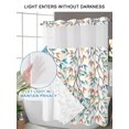 thumbnail image 6 of No Hook Shower Curtain with Snap-in Liner, Teal Orange Eucalyptus Waterproof Fabric Bathroom Curtains, Weeping Botanical Leaves Bath Curtains & Mesh Top Window 72"x84" Long, 6 of 9