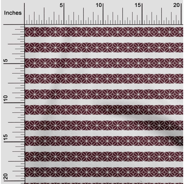 oneOone Polyester Lycra Maroon Fabric Diamond Geometric Sewing Craft Projects Fabric Prints By Yard 56 Inch Wide