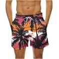 thumbnail image 2 of POTETI Mens Swimtrunks Quick Dry Tropical Print Hawaiian Holiday Casual Board Shorts Swimsuit,XXL, 2 of 6