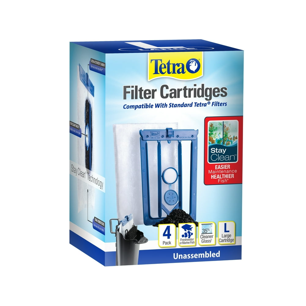 Tetra Stay Clean Large Filter Cartridges, 4 Pack - Walmart.com