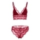 thumbnail image 1 of Gibobby Lenceria mujer sexy Conjunto de lencería sexy de encaje suave para mujer, ropa interior transparente con aros de encaje floral(Rojo, G), 1 of 4