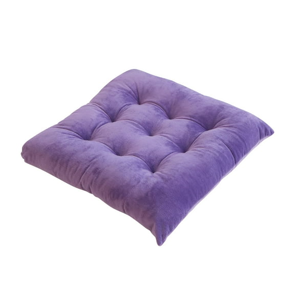 LAMIRO Four Seasons Solid Color Thickened Crystal Velvet Cushion Office Chair Sofa Cushion Student Stool Adjustment Hip Cushion Purple Decoration Gift
