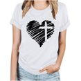 thumbnail image 2 of Pntutb Femmes Dédoublés Femmes de Mode Imprimé tops Manches Courtes sur Blouse Col Rond T-Shirt tops, 2 of 4