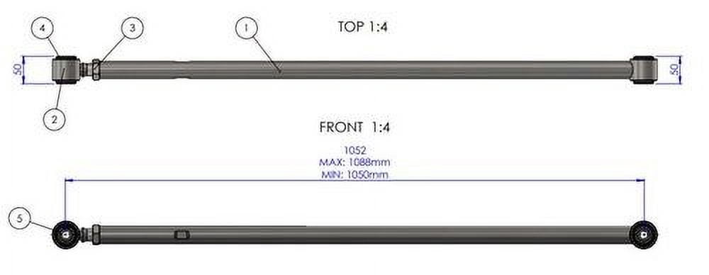 SuperPro TRC1140 Rear Suspension Track Bar Compatible with 08-25 LX570, Land Cruiser, Tundra, Sequoia, Tacoma