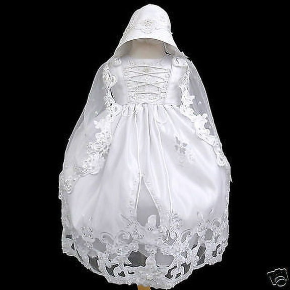 Baby Girl & Toddler 3 pc Christening Formal Dress for Baptism White size: 0M-30M
