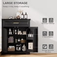 thumbnail image 5 of FAGAGA Modern Coffee Bar Cabinet with Storage, 36" Kitchen Buffet Cabinet with Storage Door, Farmhouse Wood Sideboard with Drawer for Kitchen, Dining Room, Reception Room,Black, 5 of 9