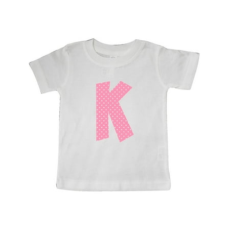 

Inktastic Pink and White Polka Dots Letter K Gift Baby Boy or Baby Girl T-Shirt