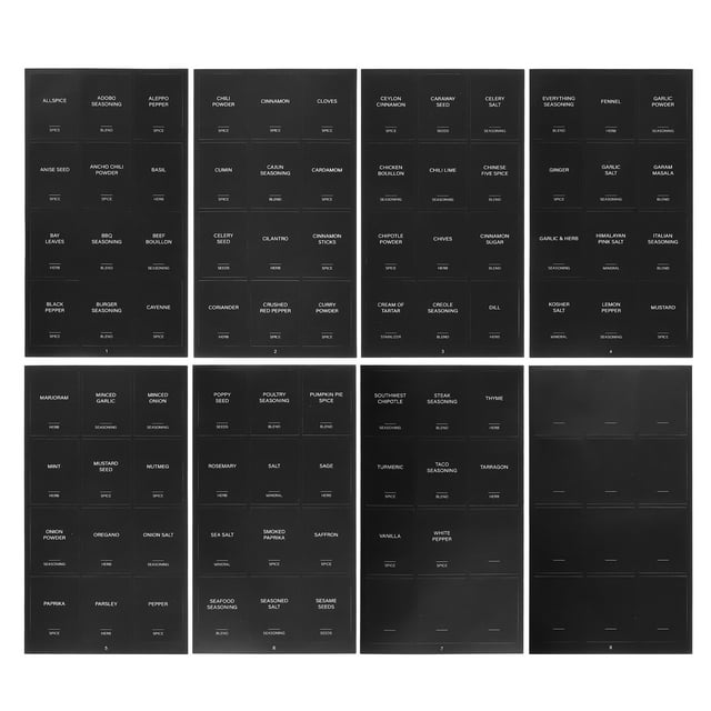 32 Pcs Waterproof Rectangle Spice Labels Stickers Self-Adhesive Classification Stickers For Kitchen Containers Food Jar Labels For Organizing Pantry