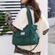 thumbnail image 5 of Bolso de hombro de nylon de compras de gran capacidad de moda para el trabajo (verde oscuro), 5 of 7