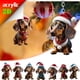 thumbnail image 2 of Uuiauoio Christmas Dachshund Acrylic Keychain, Festive Dog Lover Gift for Keys, Bags and Holiday Accessories with Santa Hat Design,Tree Decoration Car Interior Hanging Ornament Crafts, 2 of 2