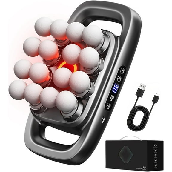 Verniqo Massager, Husband 2.0 : Knot-Buster, 16 Head Massage Gun Set, 30 Intensity Levels & 3 Smart Modes, 50kg Deep Pressure, Noise-Free, for Legs,Back,Arms,Waist Pain Relief