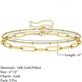 thumbnail image 5 of Pulsera de clip de cable de doble capa de oro para mujer JM, 5 of 5