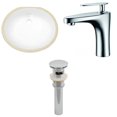 thumbnail image 1 of 19.5-in. W CUPC Oval Bathroom Undermount Sink Set In White - Chrome Hardware - Overflow Drain Incl. AI-13230, 1 of 8