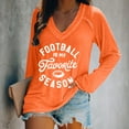 thumbnail image 2 of Womens Tops Football Is My Favorite Season Long Sleeve Shirt Football Lover V Neck Tee Comfortable Polyester Spandex Blend 3Xl Sweaters For Women, 2 of 5
