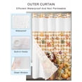 thumbnail image 2 of No Hook Cloth Fabric Shower Curtain with Snap in Liner, Thanksgiving Gnomes Waterproof Shower Curtains Set with See Through Top Window, Fall Pumpkins Leaves Retro Plaid Bath Curtains Shower 72"x84", 2 of 6