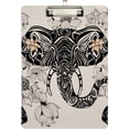 thumbnail image 1 of FMSHPON Tribal Floral Elephant Clipboard Hardboard Wood Nursing Clip Board and Pull for Standard A4 Letter 13x9 inches, 1 of 5