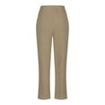 thumbnail image 6 of Edvintorg Casual Pants Women High Waist Women's Clothing Solid Color Drawstring Large Size Cotton Linen Casual Loose Pants with Pockets Khaki M, 6 of 6