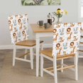 thumbnail image 5 of Cartoon Lions Giraffe Tiger Chair Covers Set of 1 Cute Animal Leaf Musical Note Chair Back Covers Stretch Removable Washable Slipcovers Protector for Dining Room Kitchen Party Decor, 5 of 9