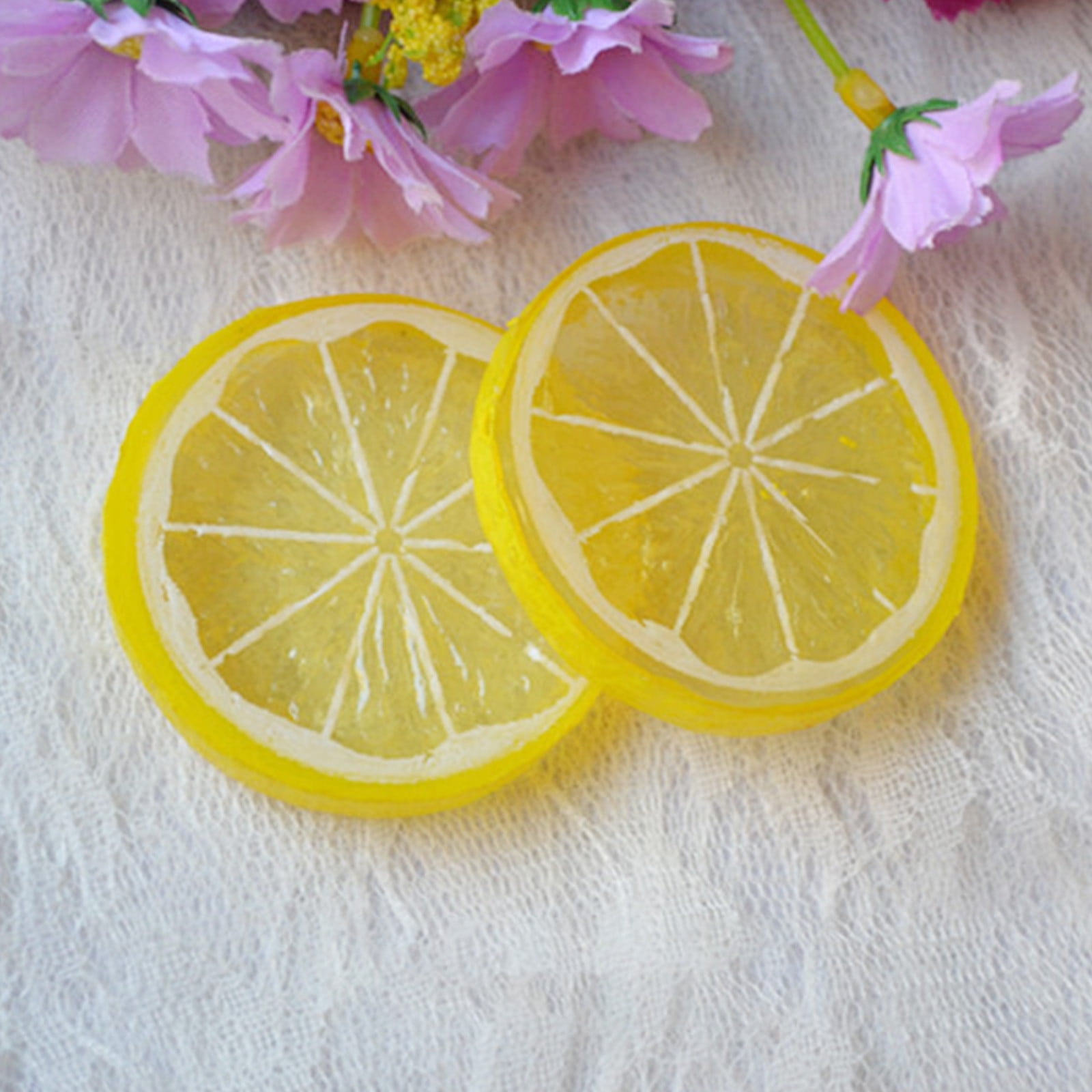 15 Tranches De Citron En Plastique - Décoration Fruits Pour Vitrines, événements Ou Photos, Couleurs Assorties