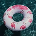 thumbnail image 3 of Rae Dunn: Pretty In Pink 48" Ring Float - Flamingo Inflatable Jumbo Pool Tube, CocoNut Float, Anti-Leak/Durable, Age 8+, 3 of 7